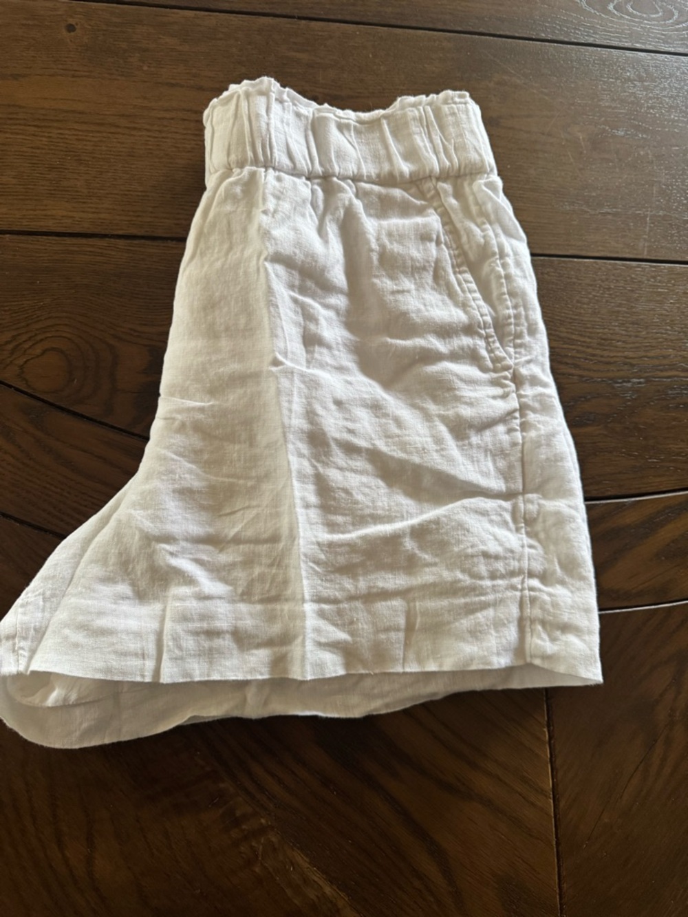 Jcrew White Linen-Blend Elastic Waist shorts size medium